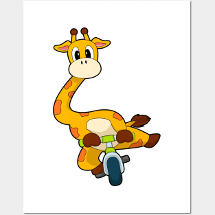 Giraffe Bicycle Posters and Art